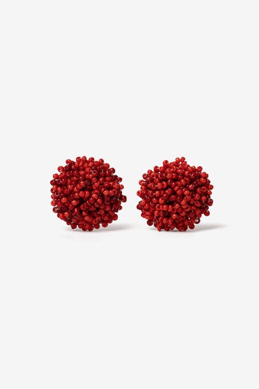 Pendientes Bola Coral Rojo