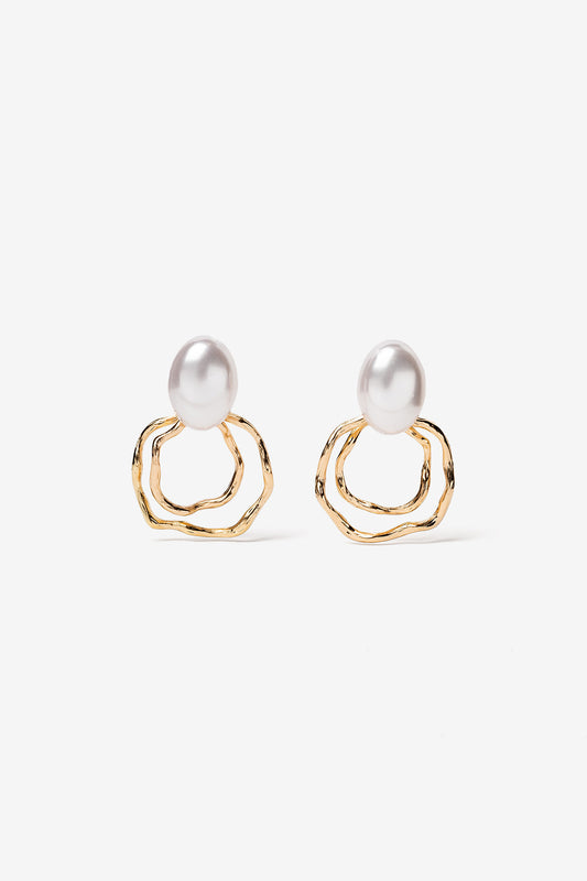 Pendientes Doble Aro Perla