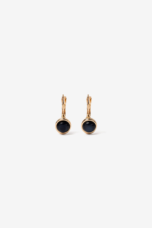 Pendientes Gancho Piedra Negra