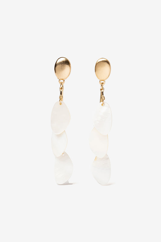 Pendientes Hoja Piedra Blanca