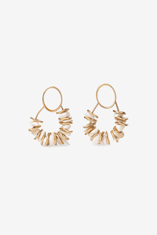 Pendientes Hueso Piedra Blanca