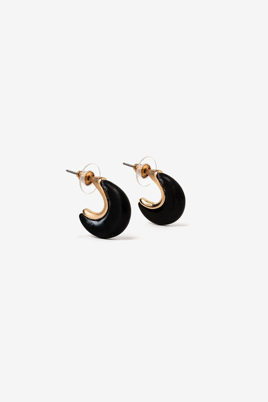 Pendientes Media Luna Negro