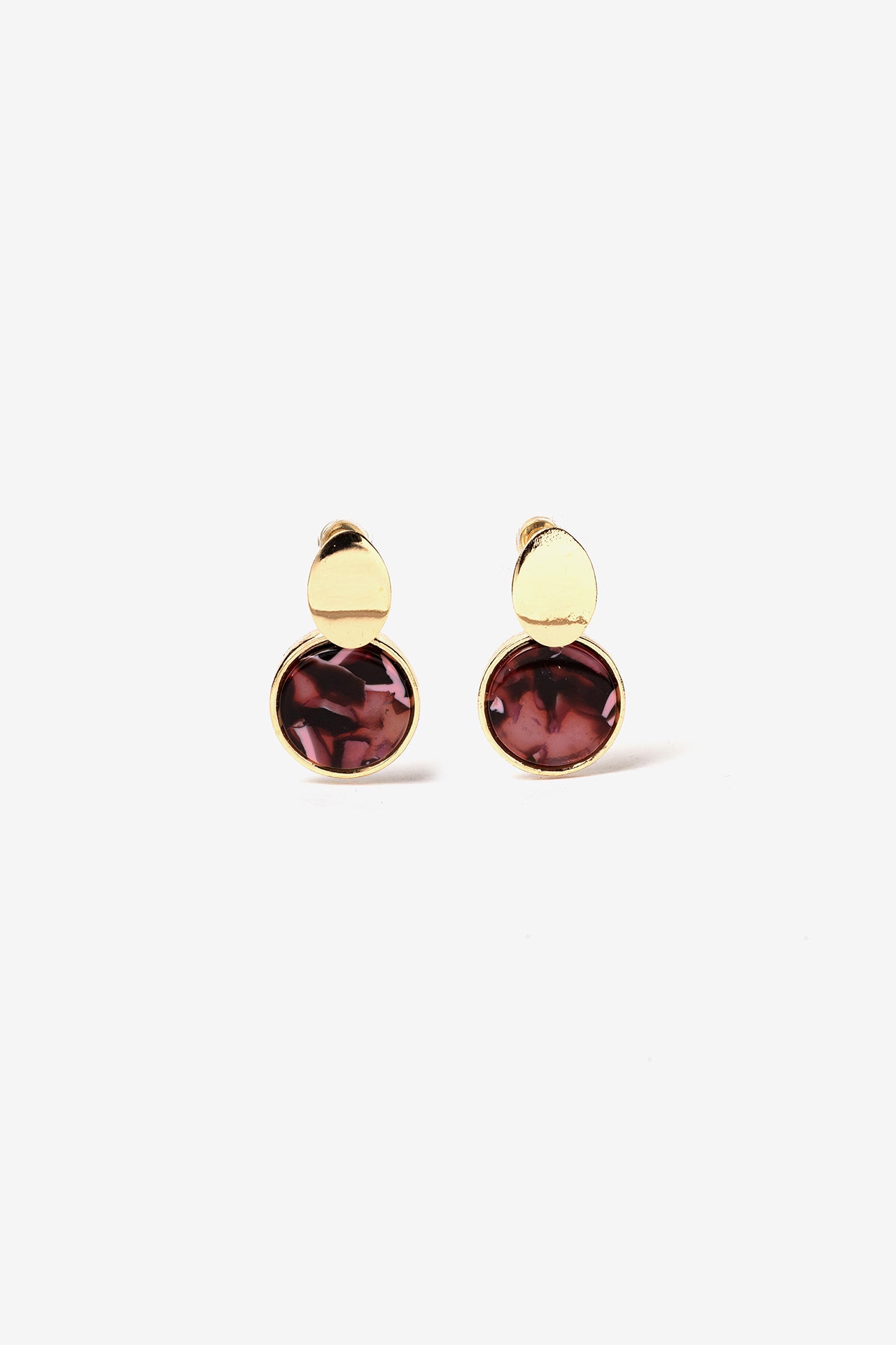 Pendientes Piedra Burdeos