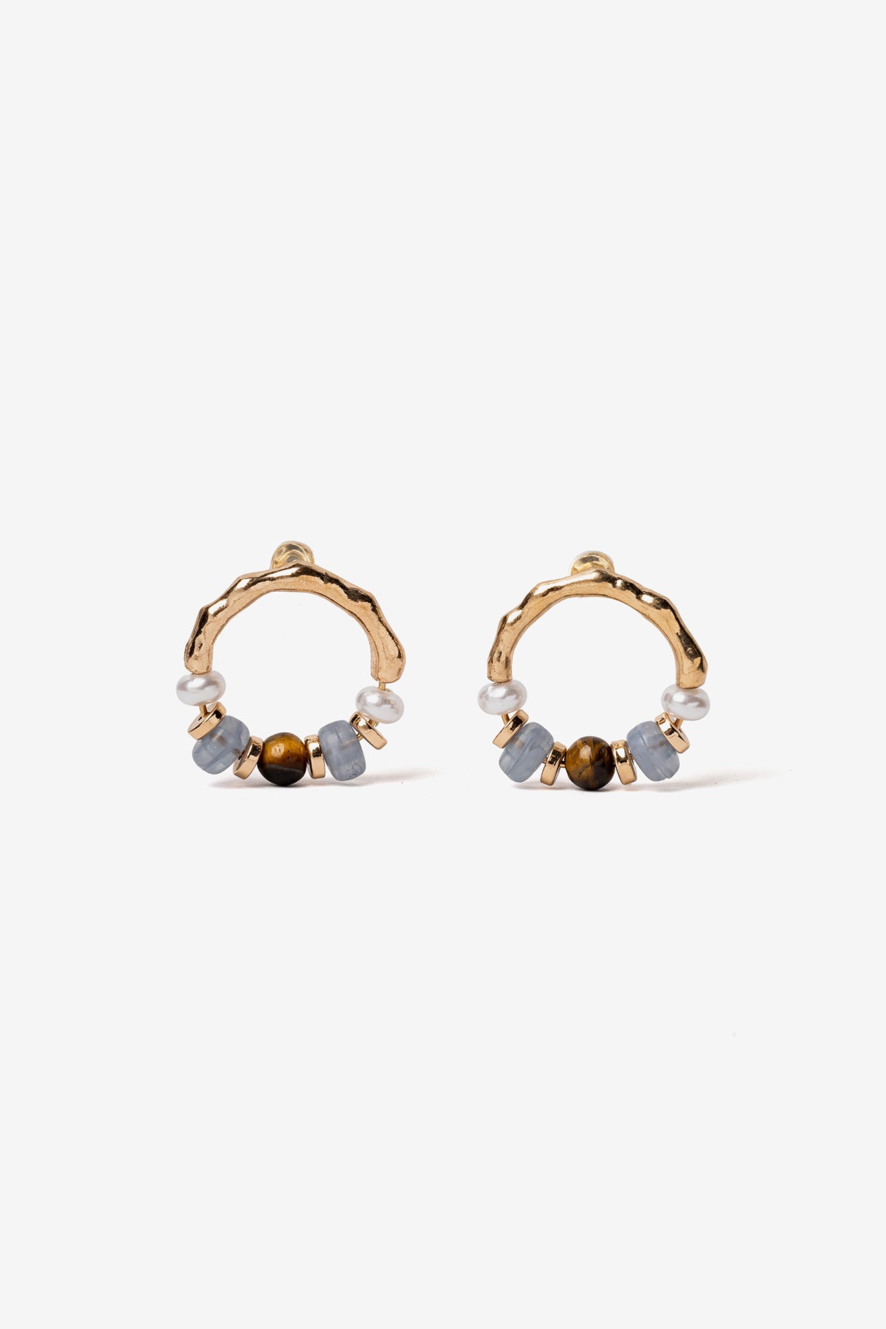 Pendientes Redondos Piedra Azul