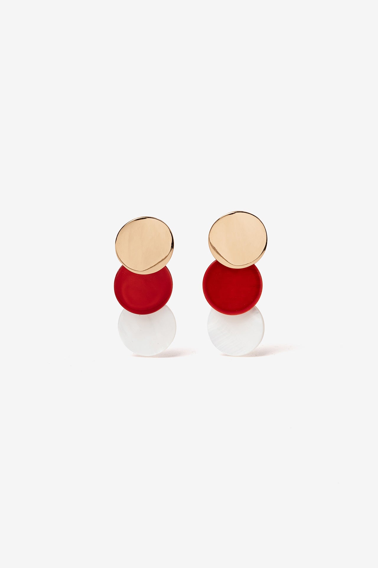 Pendientes Triple Circulo Rojo