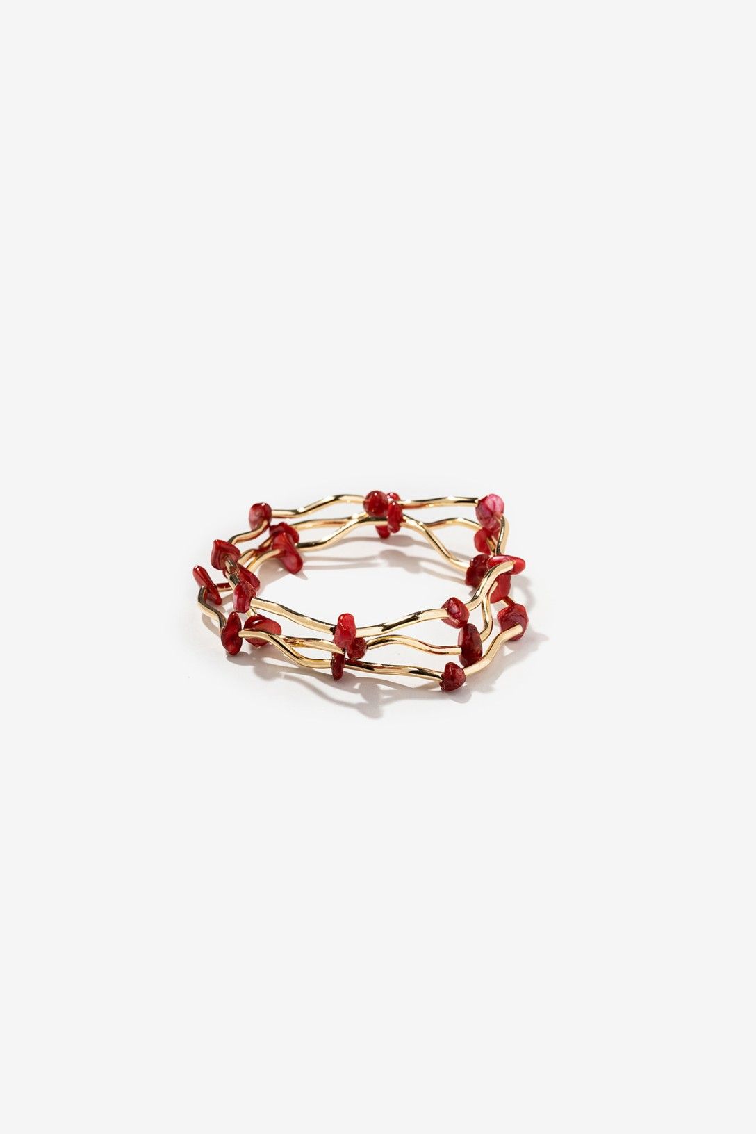 Pulsera Triple Coral Rojo