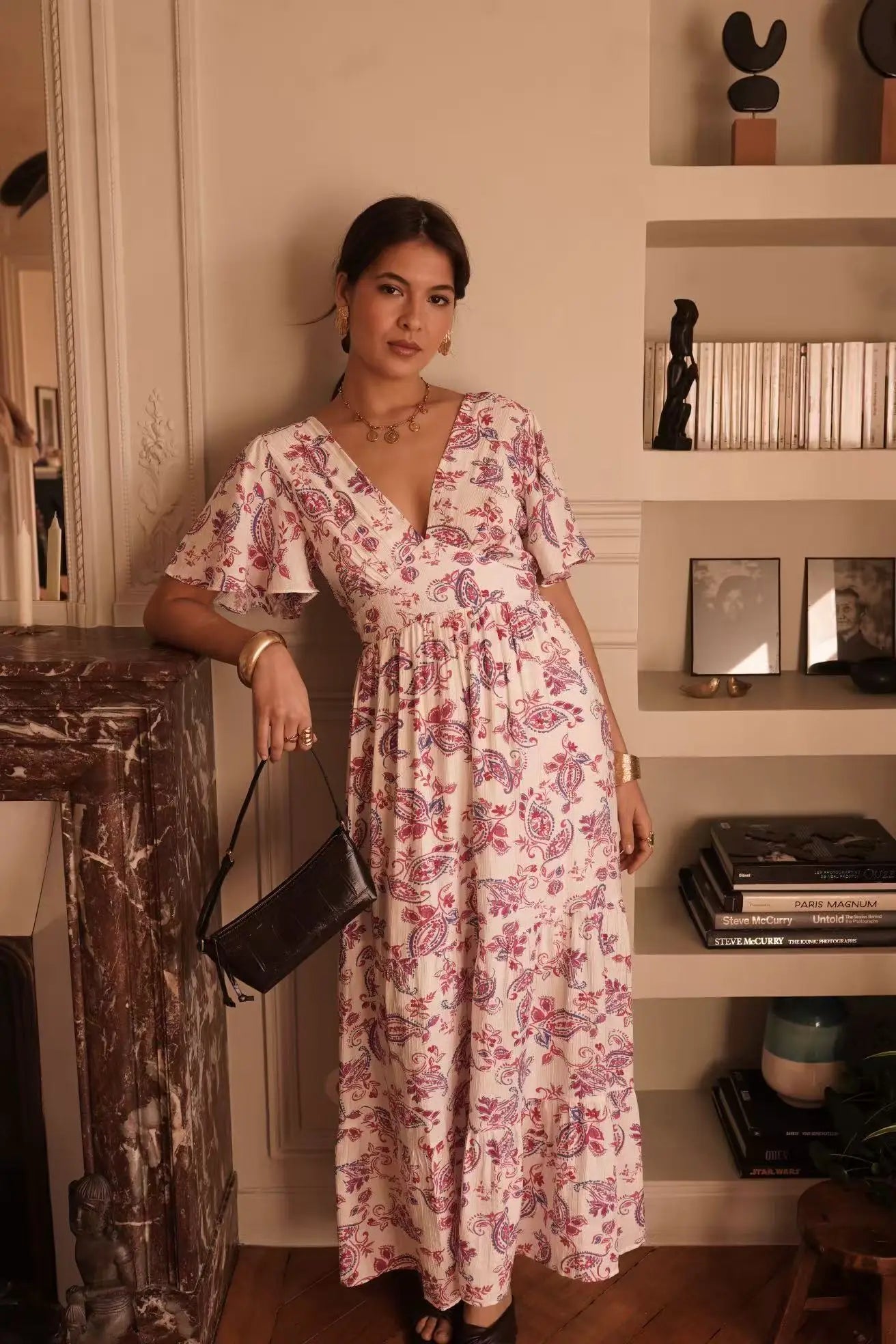 Vestido Largo Bohemio Rosa