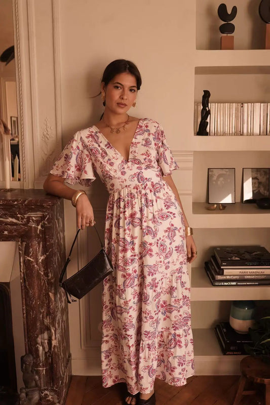 Vestido Largo Bohemio Rosa