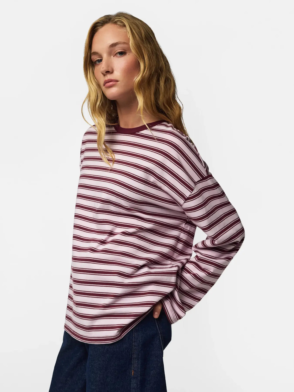 Camiseta Rayas Adie Rosa y Burdeos NOOS