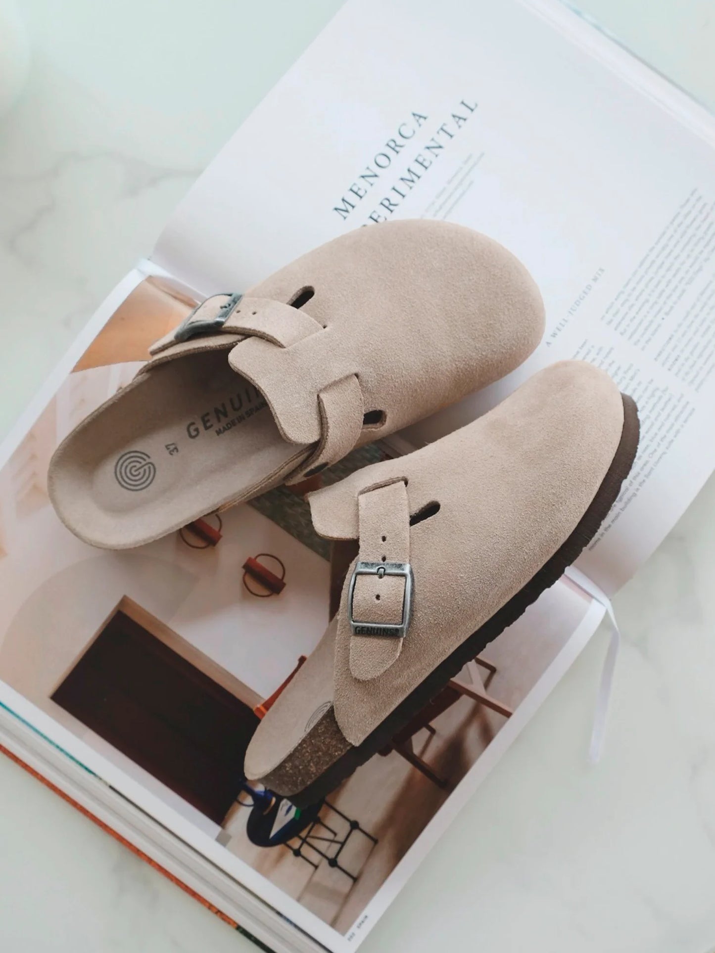 Zueco Riva Velour Taupe Unisex