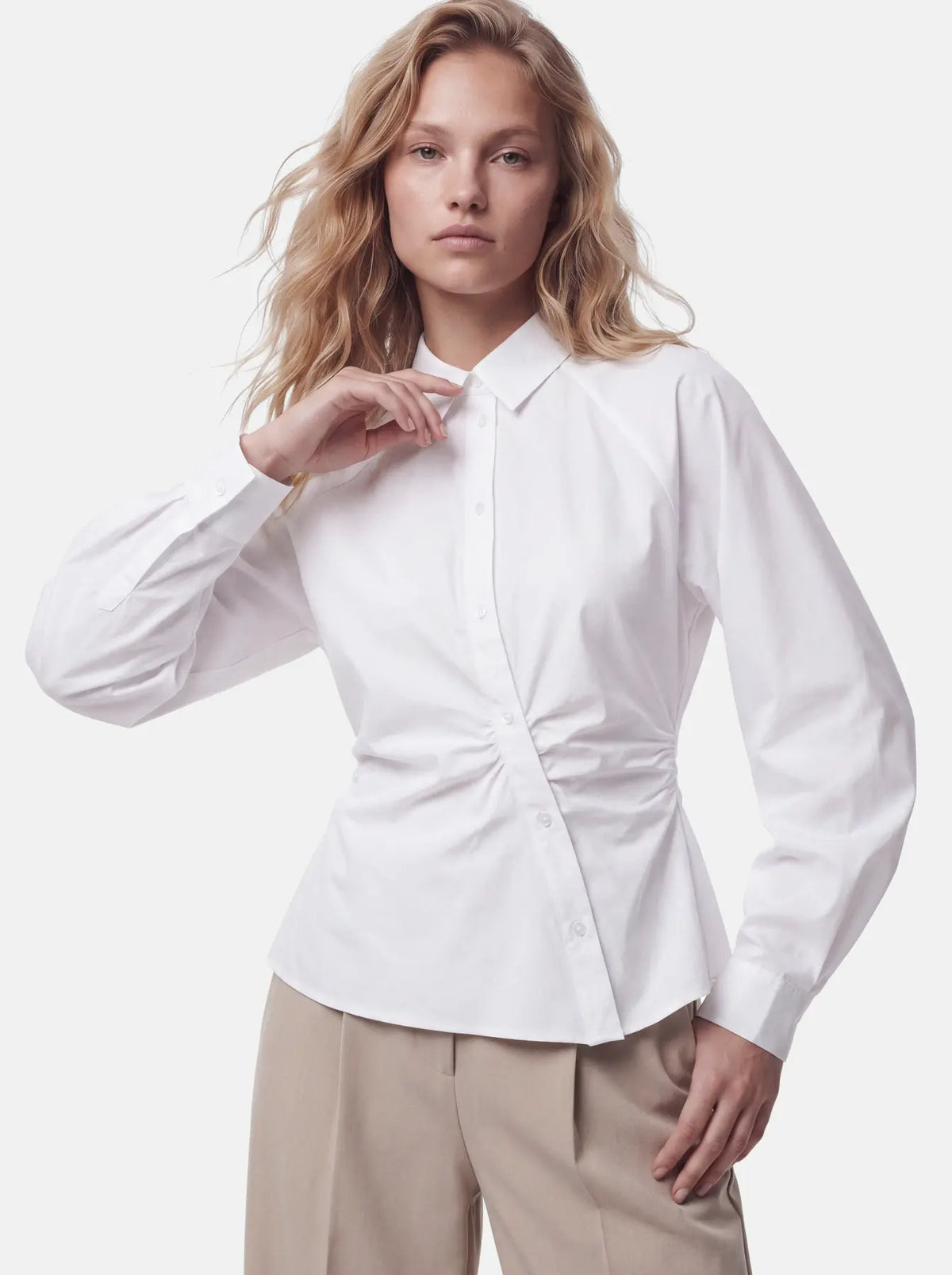 Camisa Blanca Elodie Frunce