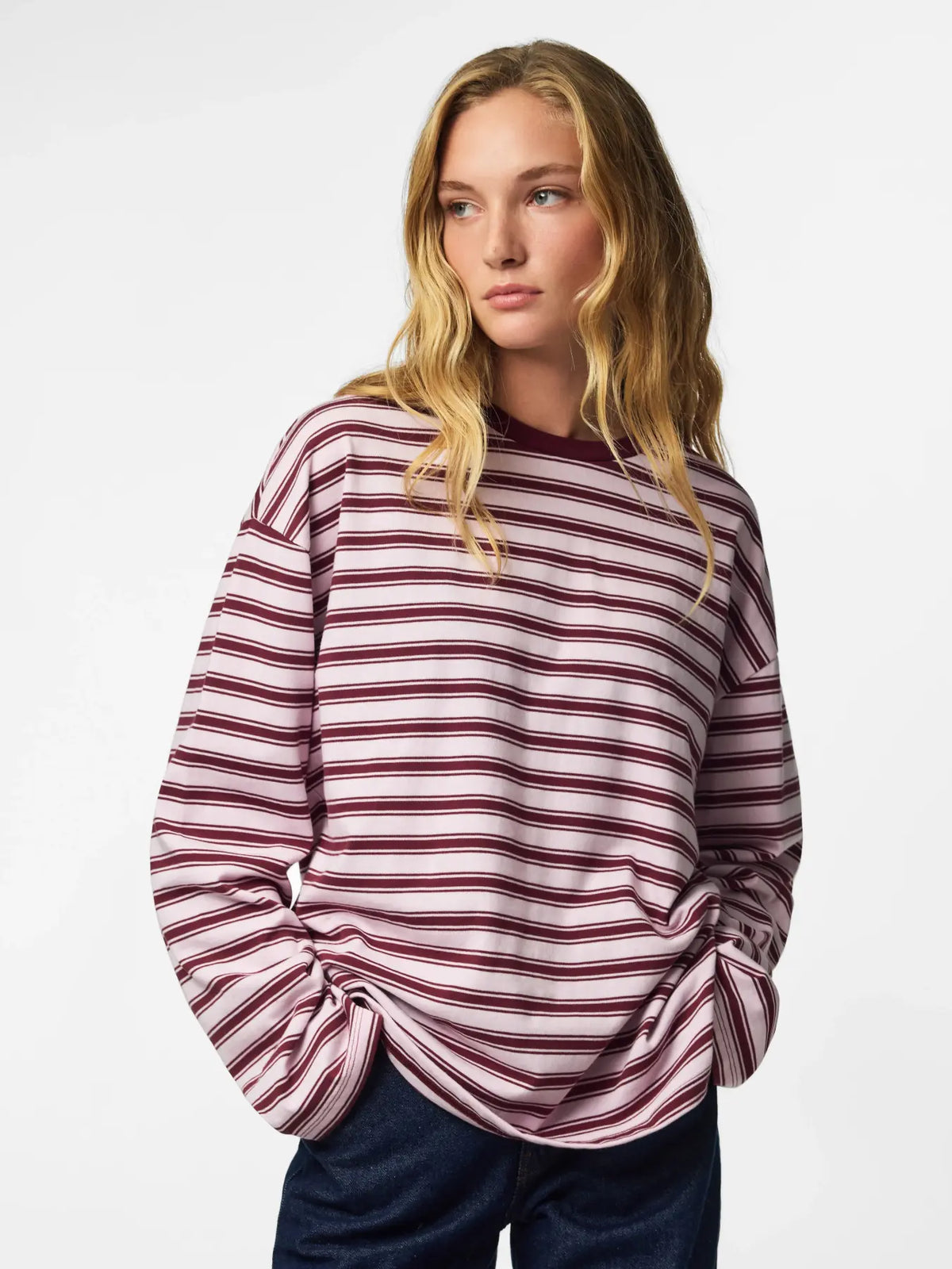 Camiseta Rayas Adie Rosa y Burdeos NOOS