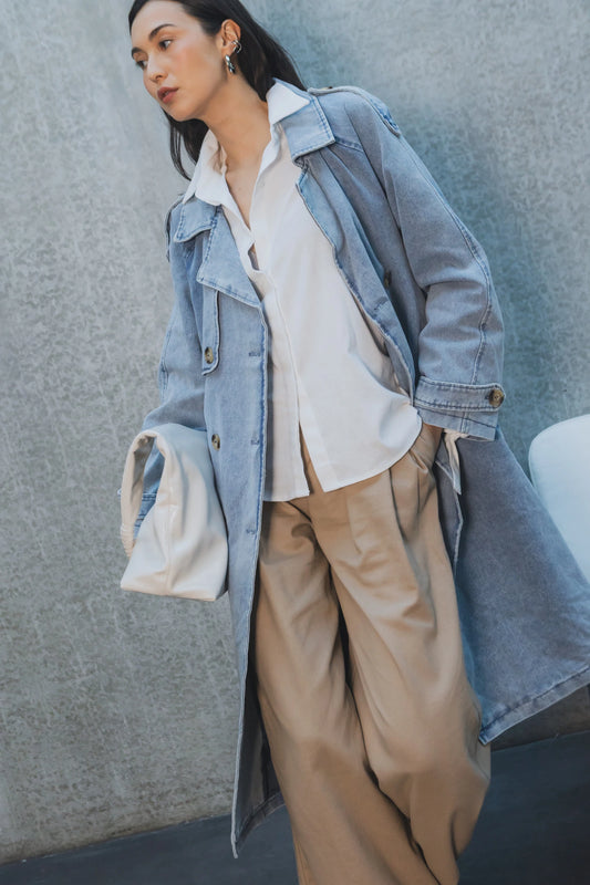 Gabardina Larga Denim