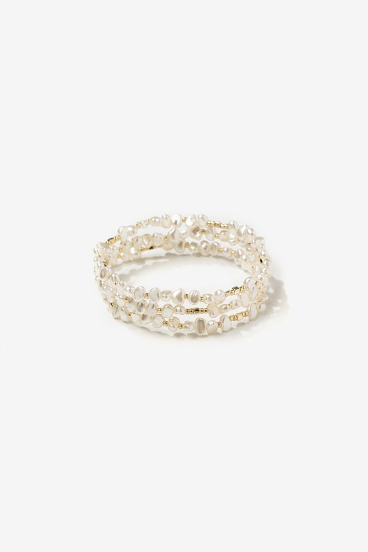 Pulsera Triple Elástico Perla Mini