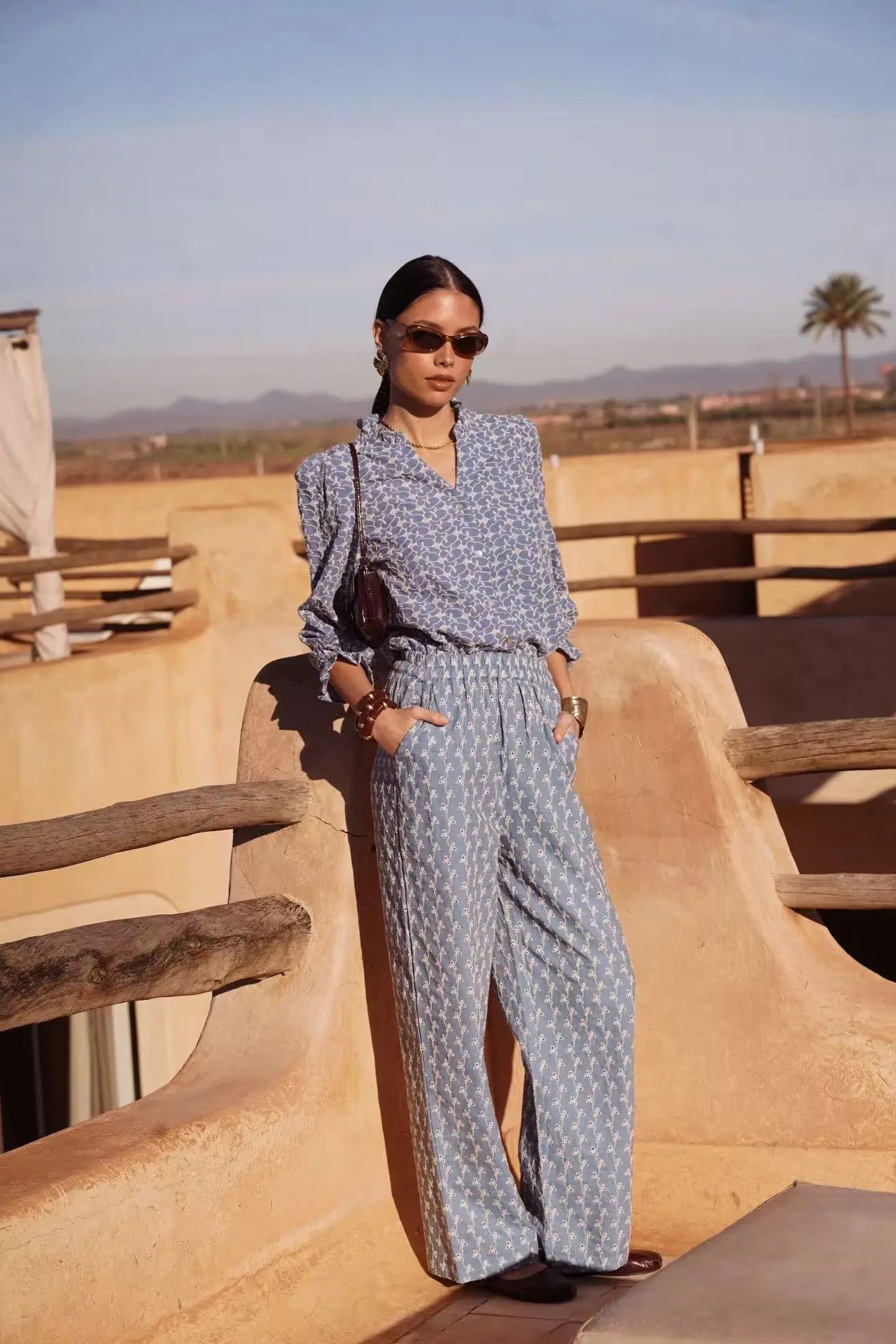 Pantalón Fluido Estampado Bohemio