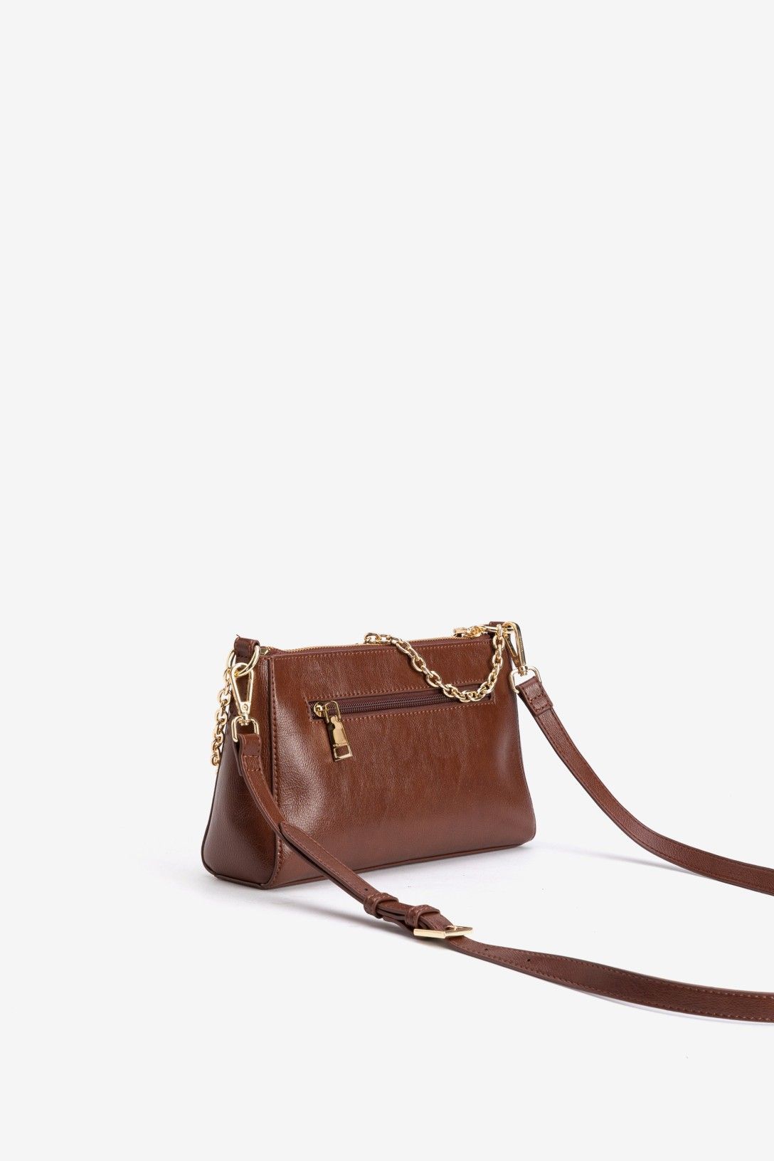Bolso Bandolera Cadena Dorada Burdeos