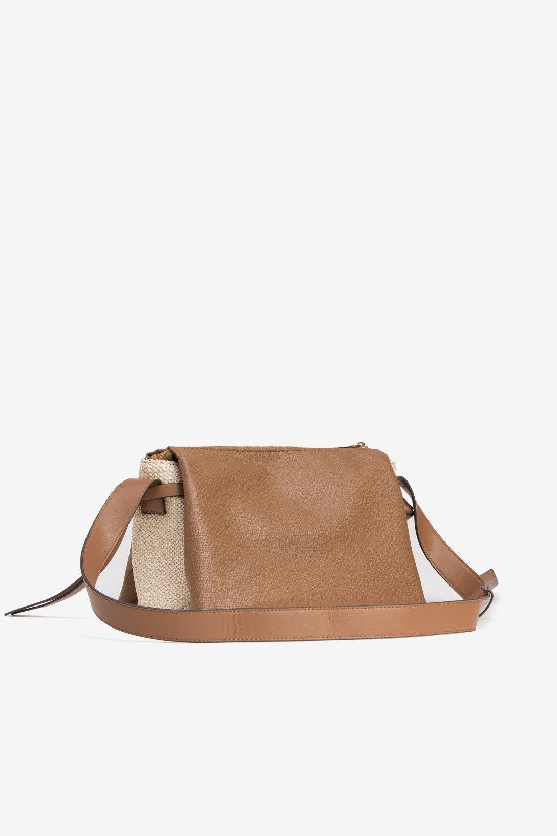 Bolso Bandolera Comb. Rafia Cmel