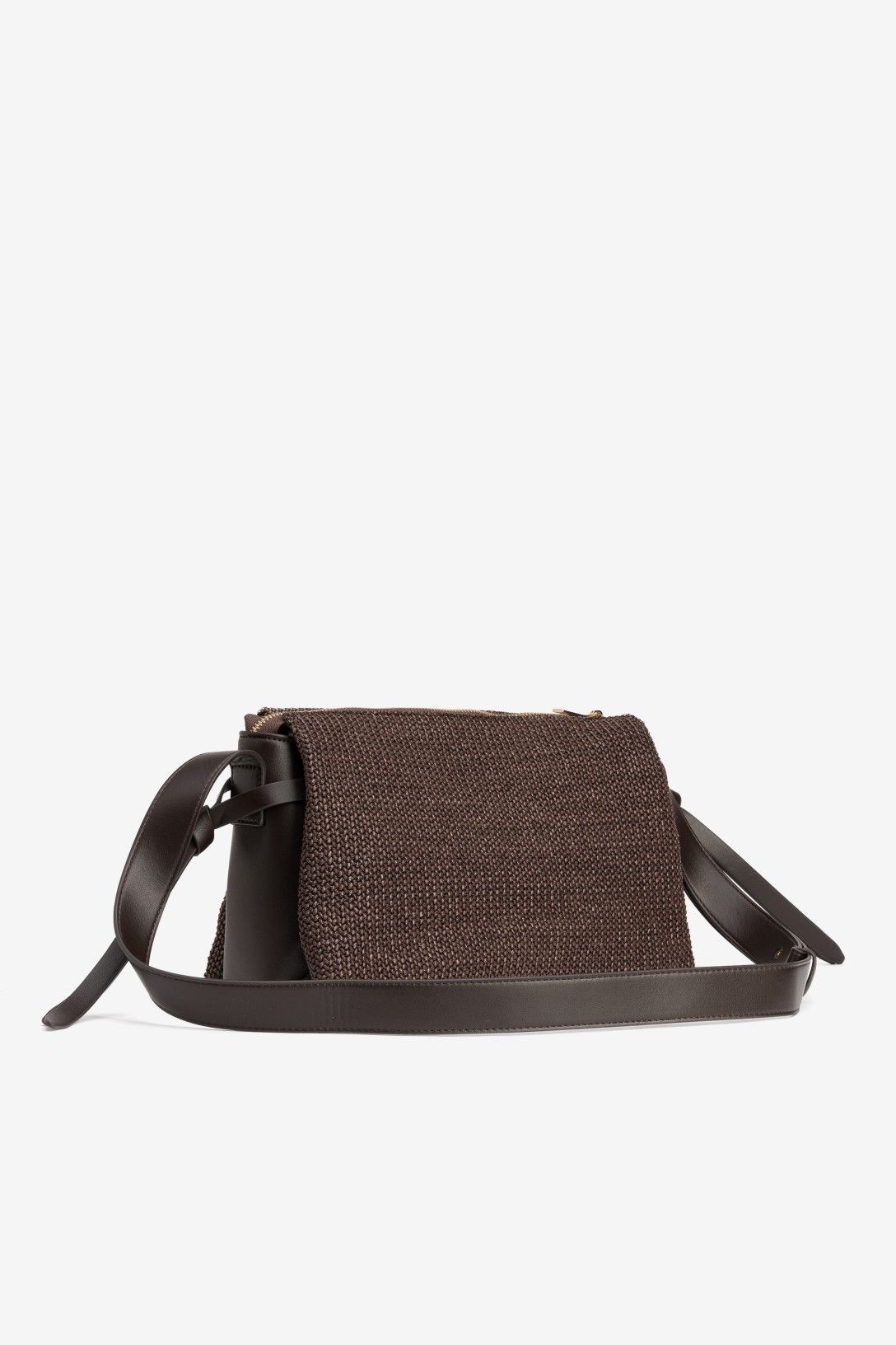 Bolso Bandolera Rafia Chocolate