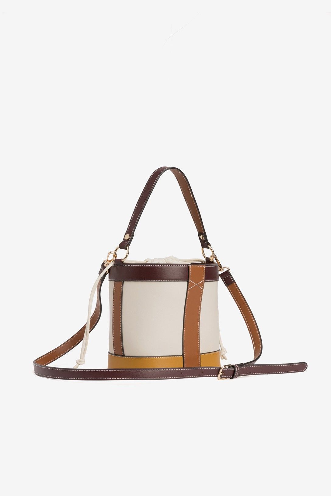 Bolso Bucket Estampado Marrón