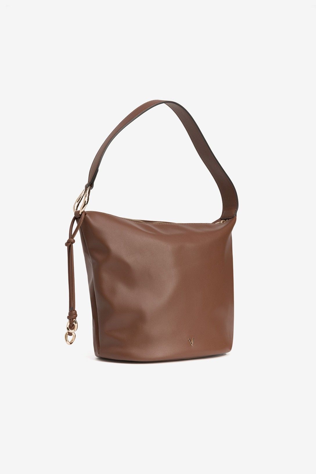 Bolso Liso De Hombro Marrón