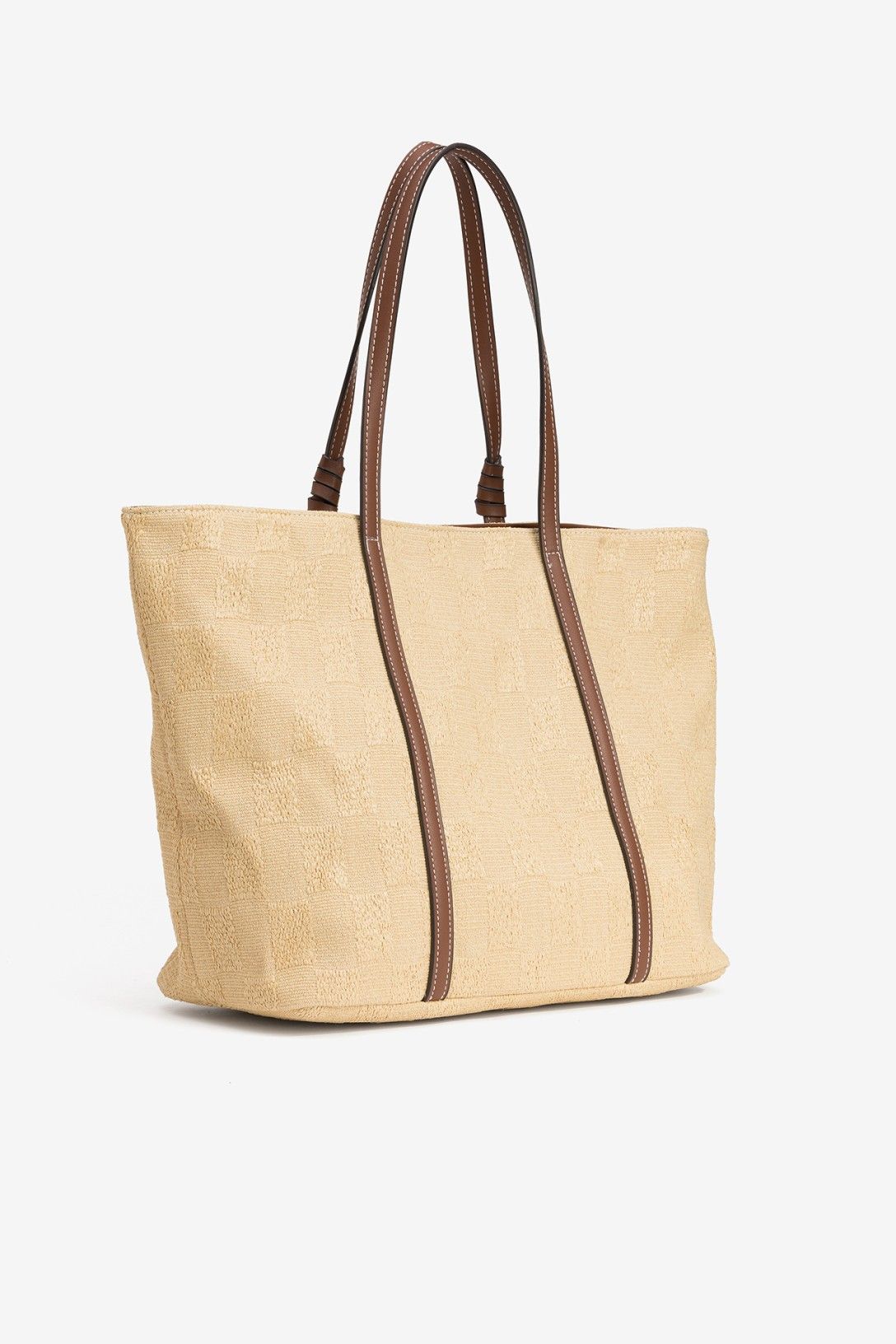 Bolso Shopper Rafia Tachas