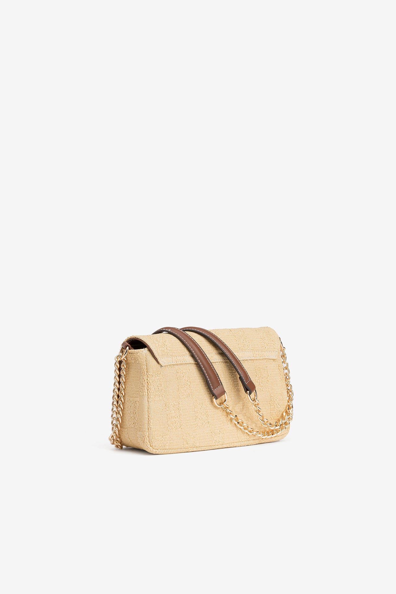 Cartera De Color Beige Claro Con Textura